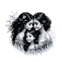 Mother And 2 Daughters tattoo design idea