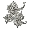 word impossible in cursive and lowercase  tattoo design idea