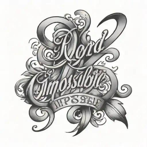 word impossible in cursive and lowercase  tattoo design idea