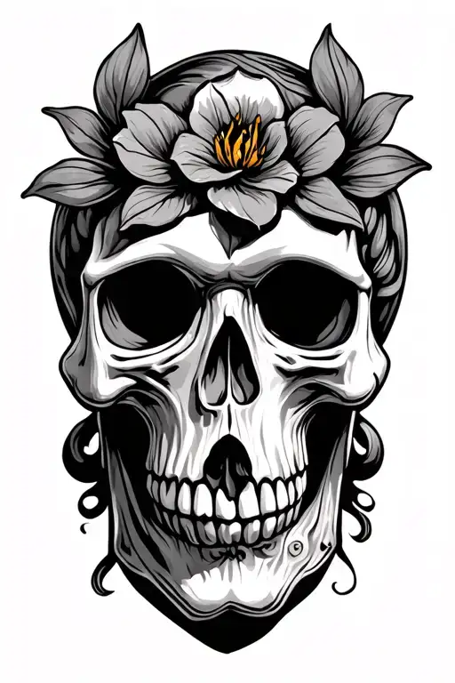 Cajun skull voodoo tattoo design idea