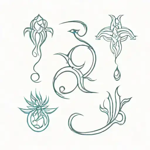 zodiac sign combining scorpio Aquarius capricorn tattoo design idea
