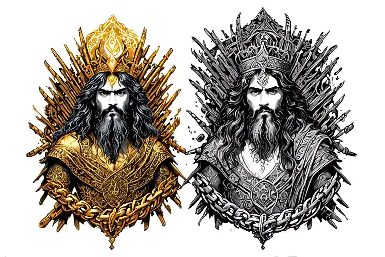 Chain of Prince of Persia two thrones cursed with gold of Zervan  tattoo design idea