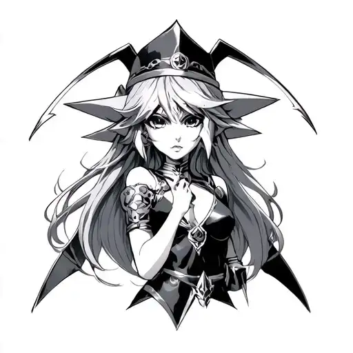 yugi muto dark magician dark magician girl tattoo design idea