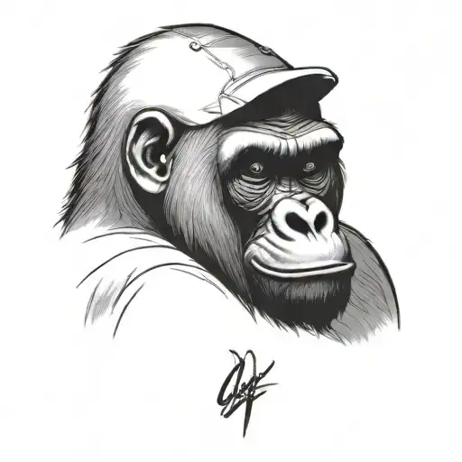 gorilla face tattoo design idea