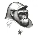 gorilla face tattoo design idea