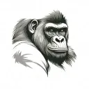 gorilla face tattoo design idea