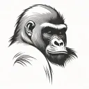 gorilla face tattoo design idea