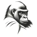 gorilla face tattoo design idea