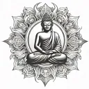 buddhist religion logo tattoo design idea