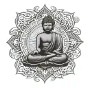 buddhist religion logo tattoo design idea
