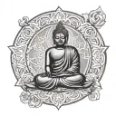 buddhist religion logo tattoo design idea