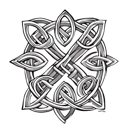 father and son Celtic knot tattoo design idea