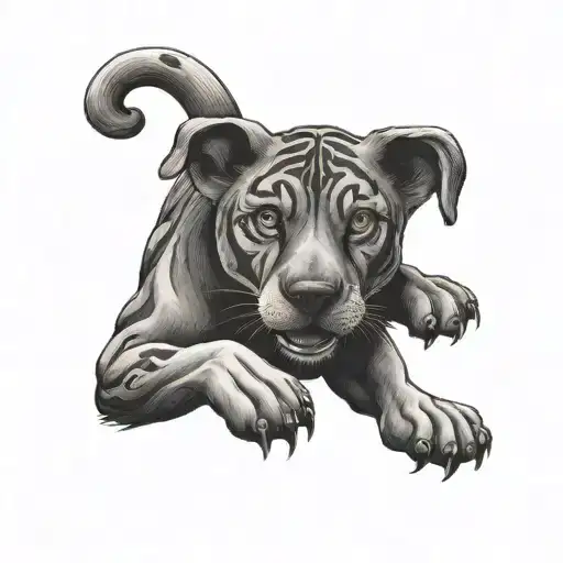 333 with paw tattoo design idea