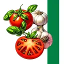 Basil, Garlic and Tomato lined up like an italian flag tattoo design idea