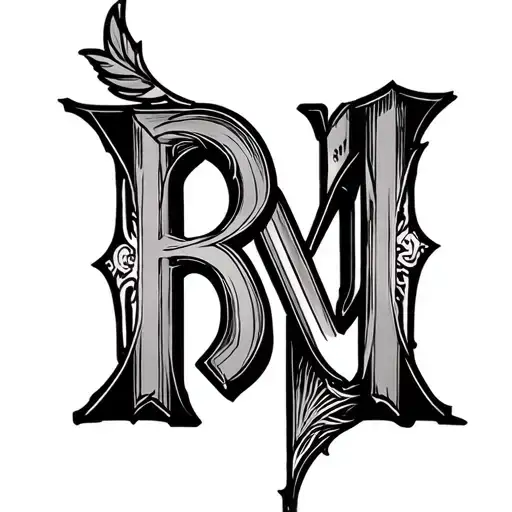 R M J L J E C C T, USING THOSE LETTERS MAKE A TATTOO DESIGN tattoo design idea