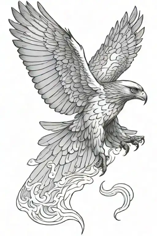 hawk soaring tattoo design idea