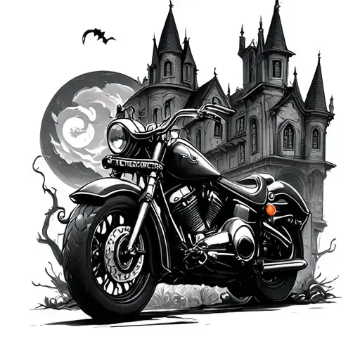 Disney haunted mansion motorcycle tattoo design idea