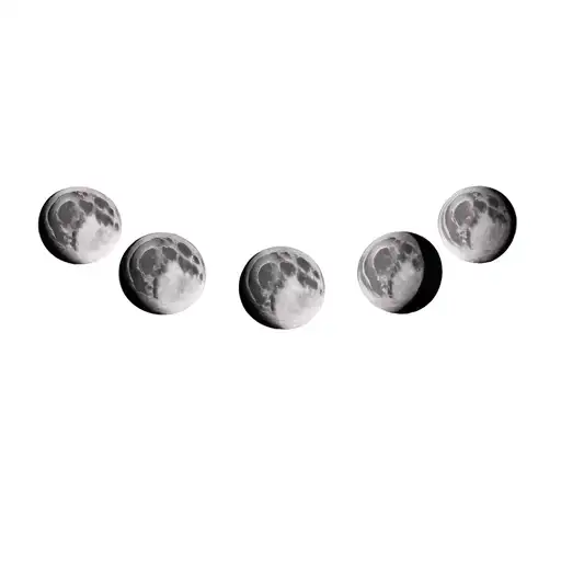 Realistic Lunar Moon cycle vector | price 1 tattoo design idea