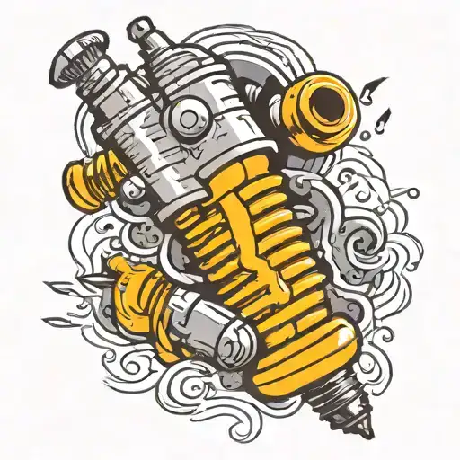 spark plug cartoon tattoo design idea