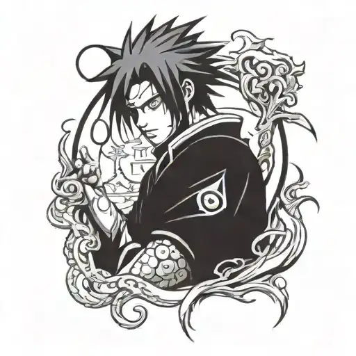 sasuke curse mark tattoo design idea