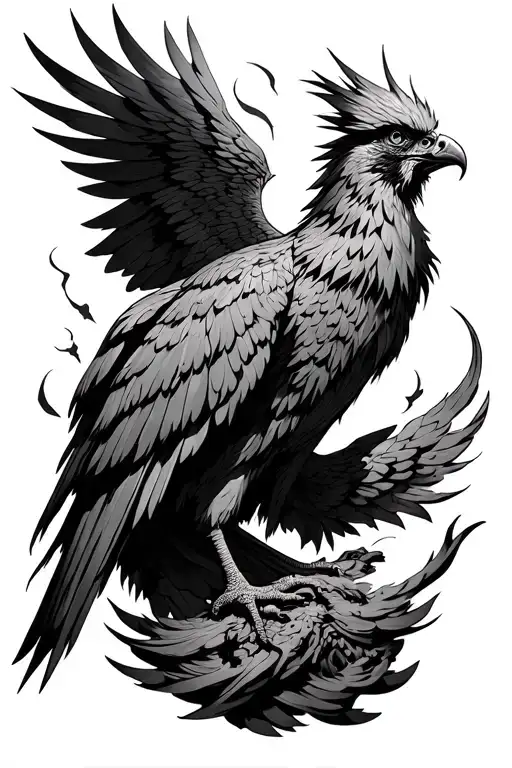 Fawkes The Phoenix From Harry Potter inspired tattoo, when it is rising to air tattoo design idea
