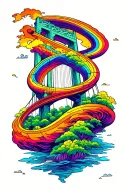 rainbow bridge tattoo design idea
