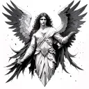 archangel raphael geometry tattoo design idea