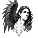archangel raphael geometry tattoo design idea