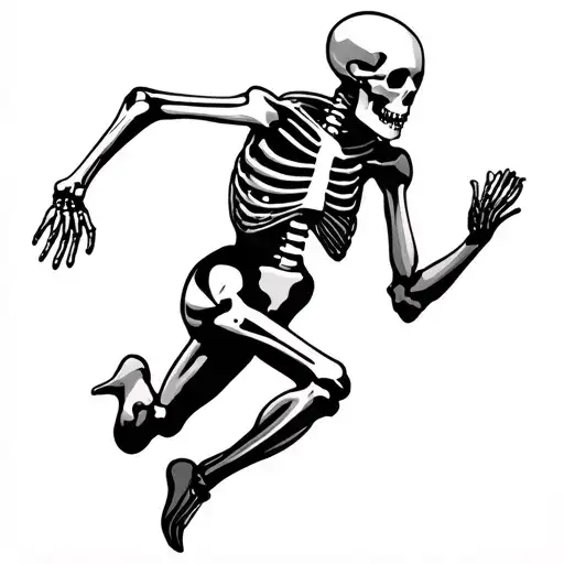 minalist running skeleton more minimalist tattoo design idea