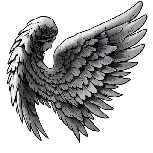 Angel Wings Memorial tattoo design idea