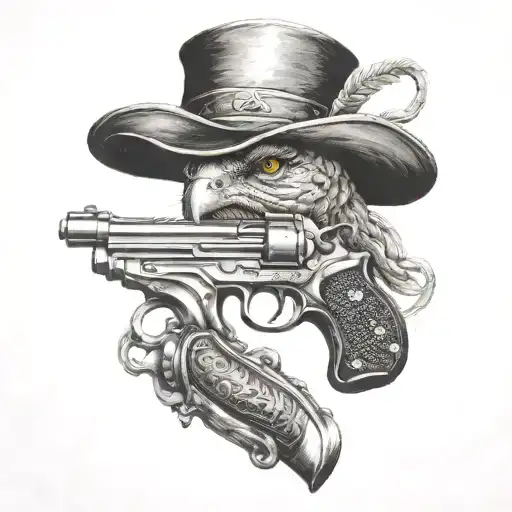 don't tread on me flintlock pistols tattoo design idea