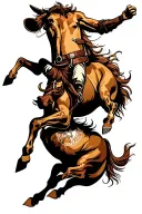 bucking bronco tattoo design idea