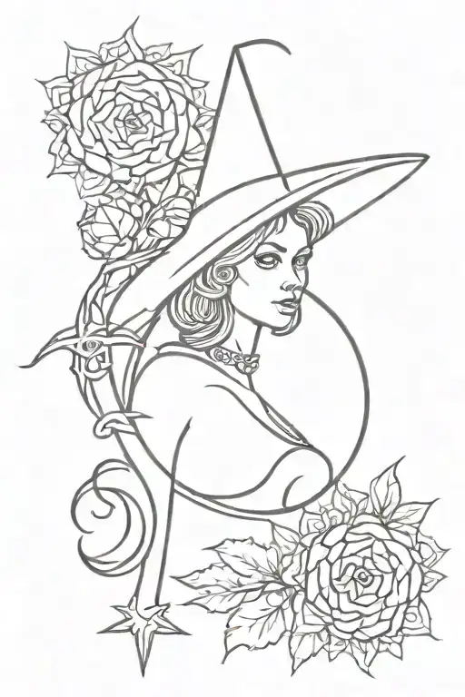 witchy protection  tattoo design idea