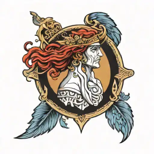 A Greek tattoo that describes a god sent on earth to save his generation by rising up men and Great legacy with hisgifts tattoo design idea