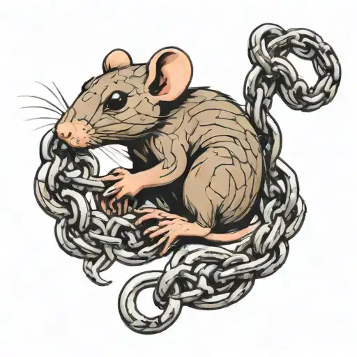 rat chain link intertwined tattoo design idea