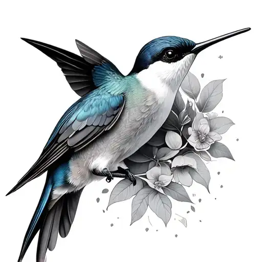 swallow and hummingbird tattoo design idea