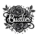 "buddies" in pretty script tattoo tattoo design idea
