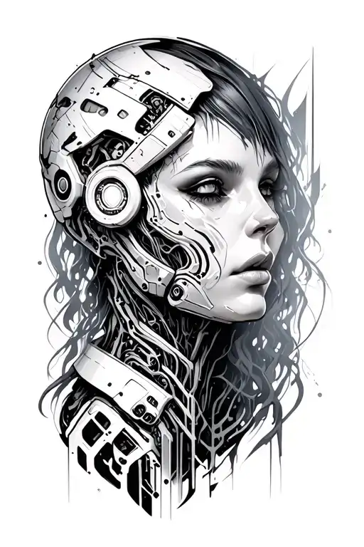 cybernetic enhancements tattoo design idea