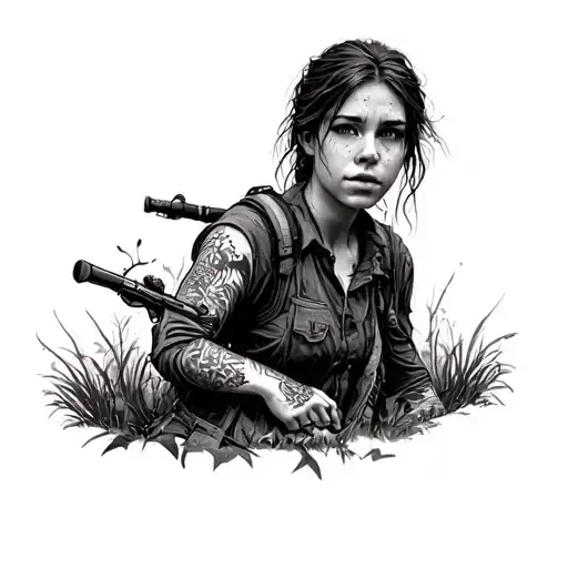 Ellie from tlou with details of tlou  tattoo design idea