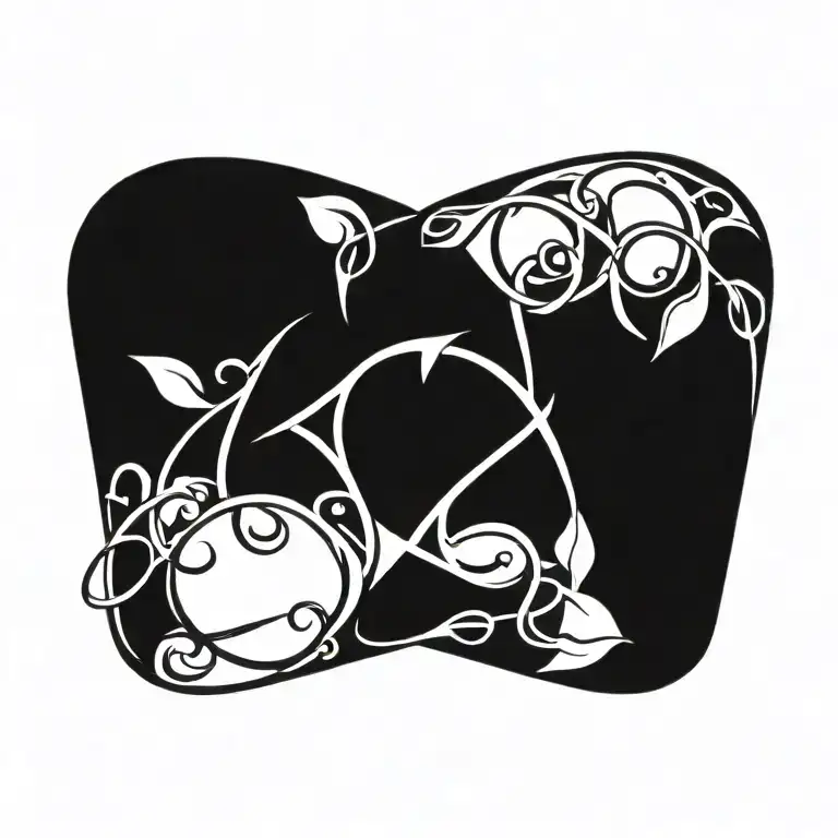 triquetra heart vines and thorns tattoo design idea