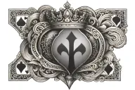 Crown and Card Ace tattoo design idea