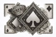 Crown and Card Ace tattoo design idea