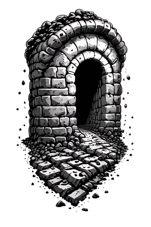 coal mine shaft tattoo design idea