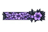 Floral Vertical Armband Tattoo With Wisteria Flowers. Color ONLY the petals, everything else is black. Rectangular tattoo design idea