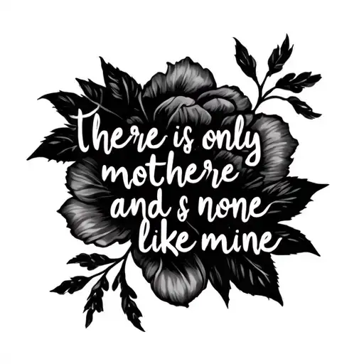 there is only one mother and none like mine in lyrics in Spanish tattoo design idea