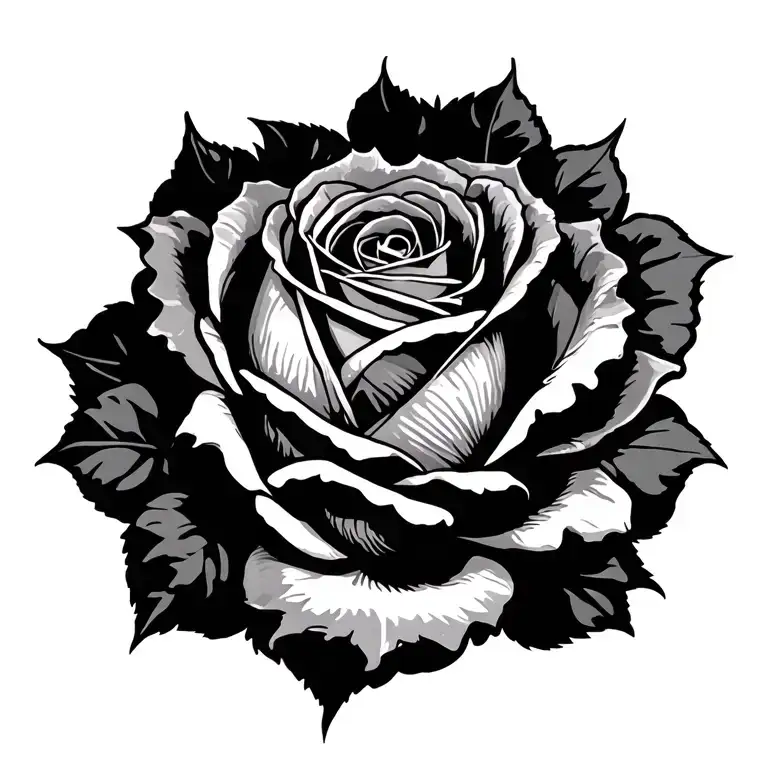 The beautiful and beast rose tattoo design idea