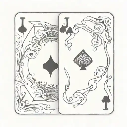 pair of jacks playing cards tattoo design idea