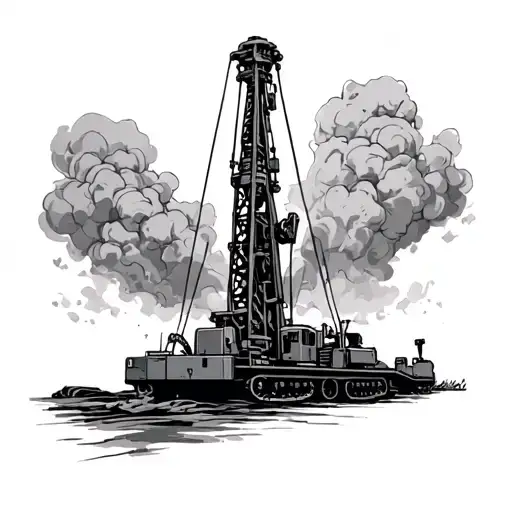rig drilling rig tattoo design idea