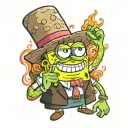 SpongeBob smoking a blunt tattoo design idea