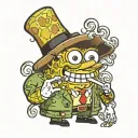 SpongeBob smoking a blunt tattoo design idea